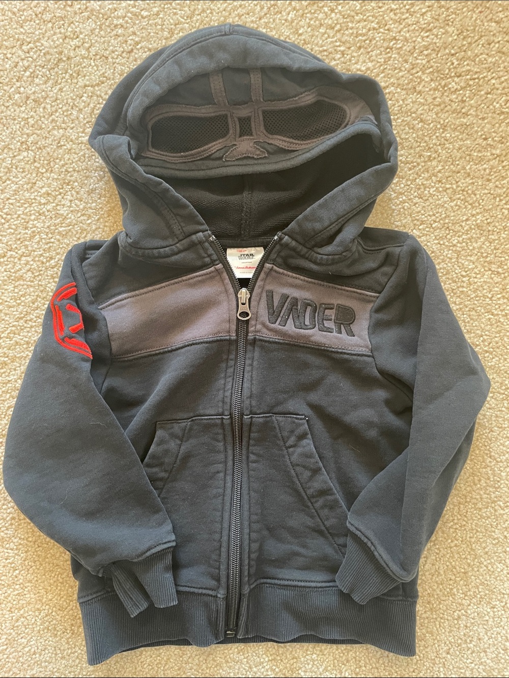 Hanna Andersson Darry Vader Graphic Hooded Zip-Up Sweatshirt - Black/Grey